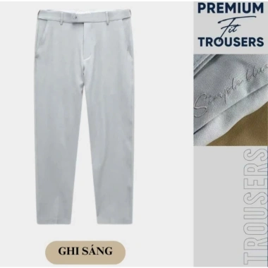 Quần tây nam HELLOYOU Slimcrop 79 co giãn dày dặn, ống rộng màu đen - 259k