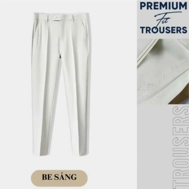 Quần tây nam HELLOYOU Slimcrop 79 co giãn dày dặn, ống rộng màu đen - 259k