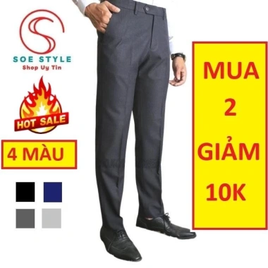 Quần Tây Nam Không Ly Vải Nhập Khẩu Không Nhăn Xù, Thoáng Mát, Thấm Hút Mồ Hôi, Giá 129.000₫ 2