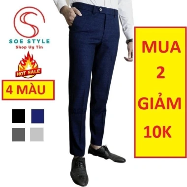 Quần Tây Nam Không Ly Vải Nhập Khẩu Không Nhăn Xù, Thoáng Mát, Thấm Hút Mồ Hôi, Giá 129.000₫ 3