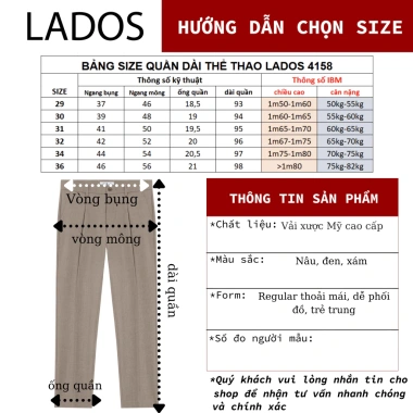 Quần tây nam LADOS-4.158 Premium form suông basic, lịch lãm, dễ phối - 235k 6