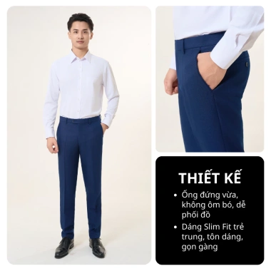 Quần Tây Nam Slimfit Trơn Cao Cấp Vĩnh Tiến Mềm Mịn Thoáng Khí - 403.750 VND 8