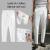 Quần tây nam trắng kem cotton không bai, dáng công sở ống đứng hơi côn 400k 5