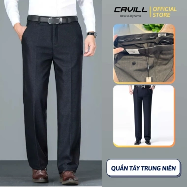 Quần Tây Nam Trung Niên CAVILL chất vải cao cấp, mềm, chống nhăn, không bai xù, form suông đứng dáng - 346.500₫
