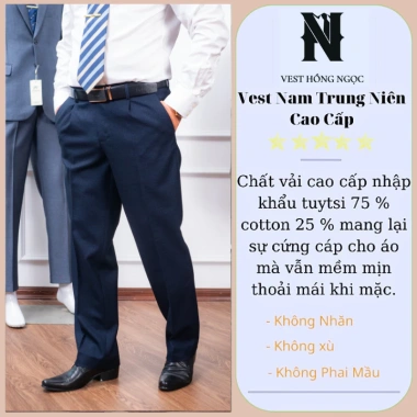 Quần Tây Nam Trung Niên Hồng Ngọc Vải Nhập Khẩu Cao Cấp Phom Dáng Lịch Sự Giá 279k