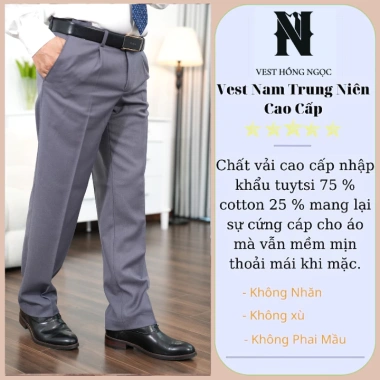 Quần Tây Nam Trung Niên Hồng Ngọc Vải Nhập Khẩu Cao Cấp Phom Dáng Lịch Sự Giá 279k