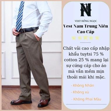 Quần Tây Nam Trung Niên Hồng Ngọc Vải Nhập Khẩu Cao Cấp Phom Dáng Lịch Sự Giá 279k