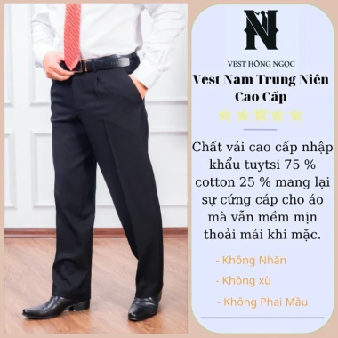 Quần Tây Nam Trung Niên Hồng Ngọc Vải Nhập Khẩu Cao Cấp Phom Dáng Lịch Sự Giá 279k 6 Quần Tây Nam Trung Niên Hồng Ngọc Vải Nhập Khẩu Cao Cấp Phom Dáng Lịch Sự Giá 279k 6