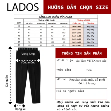 Quần tây nam VITEX Tằm cao cấp LADOS-4.167 - Basic, thanh lịch, giảm giá 22.6tr