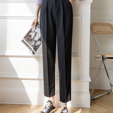 Quần Tây Nữ 3A Lưng Thun Cạp Cao Baggy Dáng Ống Đứng Khóa Trước Giá Ưu Đãi 79k 4