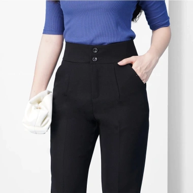 Quần tây nữ baggy cạp cao 2 cúc đen tôn dáng: Công sở, chuẩn loại 1, giá 149.000₫ 4 Quần tây nữ baggy cạp cao 2 cúc đen tôn dáng: Công sở, chuẩn loại 1, giá 149.000₫ 4