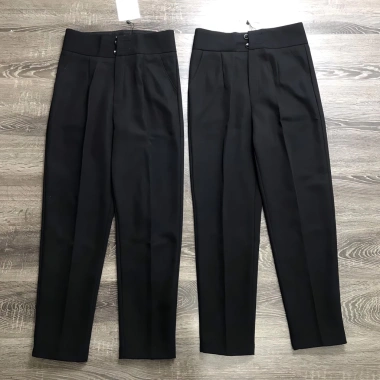 Quần tây nữ baggy cạp cao 2 cúc đen tôn dáng: Công sở, chuẩn loại 1, giá 149.000₫
