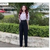 Quần tây nữ baggy cạp cao bản to 3 cúc, vải tuyết mưa, thoải mái đi làm và học 6