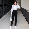 Quần tây nữ baggy công sở lưng cao THOCA HOUSE - Đen, xanh đen, có đai lưng, giá ưu đãi 199.800₫ 2