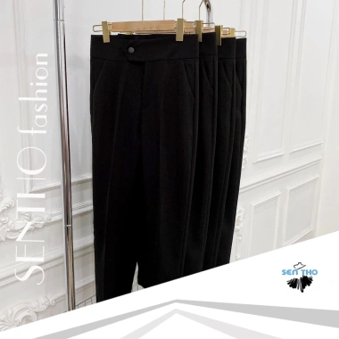 Quần Tây Nữ Baggy Vải Công Sở Đen Dáng Dài Cạp Cao Co Giãn Nhẹ – Giá 159k 2