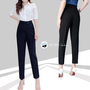 Quần Tây Nữ Baggy Vải Công Sở Đen Dáng Dài Cạp Cao Co Giãn Nhẹ – Giá 159k 9