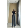 Quần tây nữ baggy vải loe công sở, suông lưng cao, vải tuyết mưa dày dặn - 124.679 VND 5