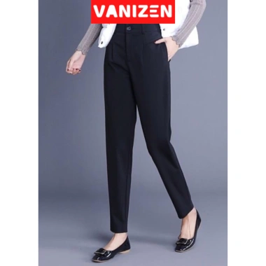 Quần tây nữ baggy vải loe công sở, suông lưng cao, vải tuyết mưa dày dặn - 124.679 VND