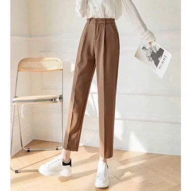 Quần Tây Nữ Cạp Cao 2 Cúc Baggy Vải Tuyết Mưa Mềm Mại - Văn Phòng, Giá 119k 5