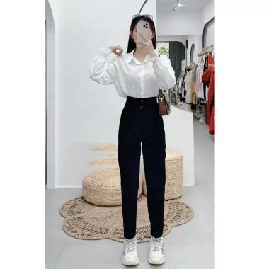 Quần Tây Nữ Cạp Cao Hai Cúc Dáng Học Sinh Cấp 2-3, Vải Dày Đẹp, Phù Hợp Công Sở - 86k