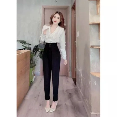 Quần Tây Nữ Cạp Cao Hai Cúc Dáng Học Sinh Cấp 2-3, Vải Dày Đẹp, Phù Hợp Công Sở - 86k