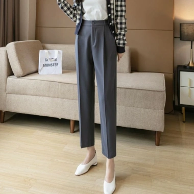 Quần tây nữ cạp cao ống đứng đen - Lưng cao công sở, học tập, giá 79,000₫