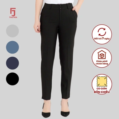 Quần tây nữ cạp trung ngang rốn FORM NHỎ 2 cúc 2 ly nhiều màu Thái Hòa - Giá ưu đãi 227.150đ 2