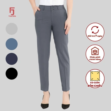 Quần tây nữ cạp trung ngang rốn FORM NHỎ 2 cúc 2 ly nhiều màu Thái Hòa - Giá ưu đãi 227.150đ 10