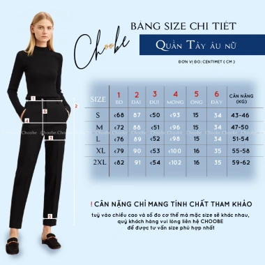 Quần tây nữ Choobe lưng cạp cao công sở đen, form chuẩn tôn dáng, giá 224.999đ 8