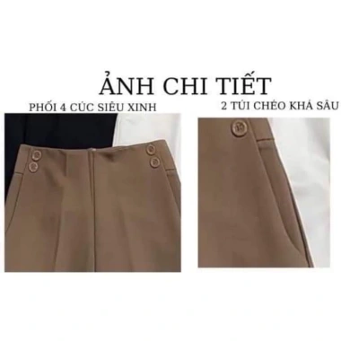 Quần tây nữ công sở 2 cúc bên hông cạo cao khoá sườn giá chỉ 85.456₫ giảm 22%
