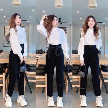 Quần Tây Nữ Công Sở Baggy Bigsize 80kg Lưng Cao, Vải Cao Cấp Hàn - 180k