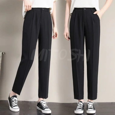Quần Tây Nữ Công Sở Baggy Bigsize 80kg Lưng Cao, Vải Cao Cấp Hàn - 180k