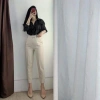 Quần Tây Nữ Công Sở Baggy Lưng Cao Đai Vuông Cúc Lệch Vải Tuyết Mưa Siêu Mềm Giá 83k 4