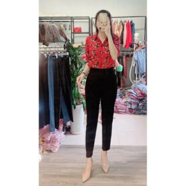 Quần Tây Nữ Công Sở Baggy Lưng Cao Đai Vuông Cúc Lệch Vải Tuyết Mưa Siêu Mềm Giá 83k 9