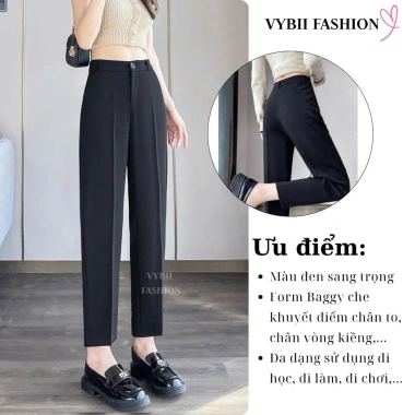 Quần Tây Nữ Công Sở Baggy VYBII Bigsize 80kg Vải Tuyết Mưa Hàn Q09 - Giá 200.000₫ 2