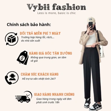 Quần Tây Nữ Công Sở Baggy VYBII Bigsize 80kg Vải Tuyết Mưa Hàn Q09 - Giá 200.000₫ 3