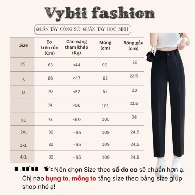 Quần Tây Nữ Công Sở Baggy VYBII Bigsize 80kg Vải Tuyết Mưa Hàn Q09 - Giá 200.000₫ 7
