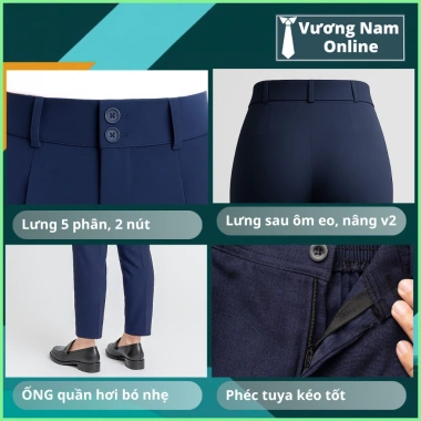 Quần tây nữ công sở lưng cao vải tuyết 2 nút chuẩn đẹp, giá 130k giảm mạnh 5 Quần tây nữ công sở lưng cao vải tuyết 2 nút chuẩn đẹp, giá 130k giảm mạnh 5