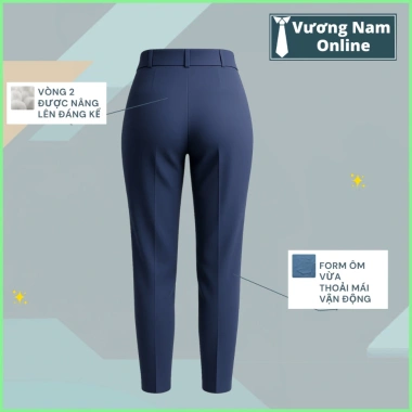 Quần tây nữ công sở lưng cao vải tuyết 2 nút chuẩn đẹp, giá 130k giảm mạnh
