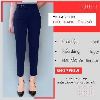 Quần Tây Nữ Công Sở Mc Fashion - Vải Đẹp, Lưng Cao, Dáng Âu Baggy, Giá 545k