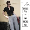 Quần tây nữ công sở ống suông cạp cao, tôn dáng, màu xám tiêu thanh lịch - Phương Quý 360k
