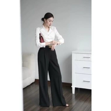 Quần tây nữ công sở ống suông cạp cao, tôn dáng, màu xám tiêu thanh lịch - Phương Quý 360k 6