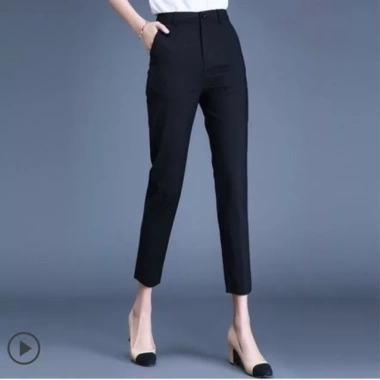Quần tây nữ dài hậu thân lưng cao, vải tuyết, tôn dáng, màu đen, kem, trắng, xanh 85.000₫