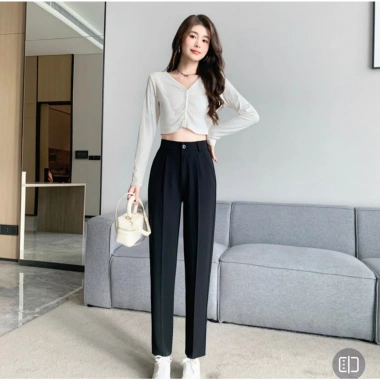 Quần tây nữ dài tuyết mưa lưng cao, chuẩn tôn dáng, đen kem trắng xanh BE - 120k