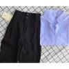 Quần tây nữ đi học 2 nút khuy cúc dọc, lưng cao dáng baggy, vải dày co giãn nhẹ, phù hợp học sinh cấp 3 - 69k 2