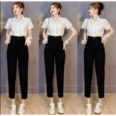 Quần tây nữ đi học lưng cao ống đứng baggy size M29 - Bigsize giá 130k giảm từ 157k PQM STORE