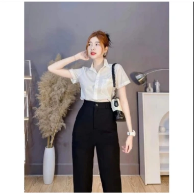 Quần tây nữ đi học lưng cao ống đứng baggy size M29 - Bigsize giá 130k giảm từ 157k PQM STORE