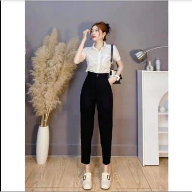 Quần tây nữ đi học lưng cao ống đứng baggy size M29 - Bigsize giá 130k giảm từ 157k PQM STORE
