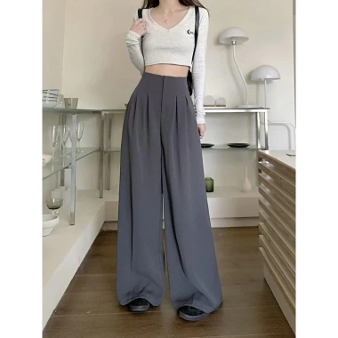 Quần tây nữ Gold Nhật, culottes công sở 2 cạp kép bigsize, cạp cao 105cm - 152.000₫