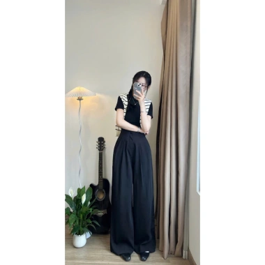 Quần tây nữ Gold Nhật, culottes công sở 2 cạp kép bigsize, cạp cao 105cm - 152.000₫